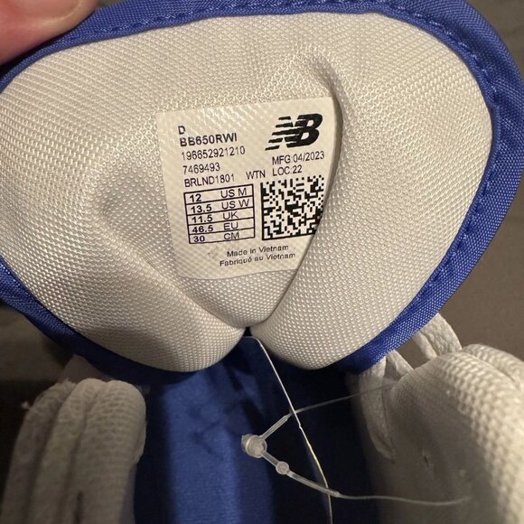 New Balance 650R Angora Marine Blue Sneaker - Men's Size 12 - BB650RWI - Picture 7 of 7